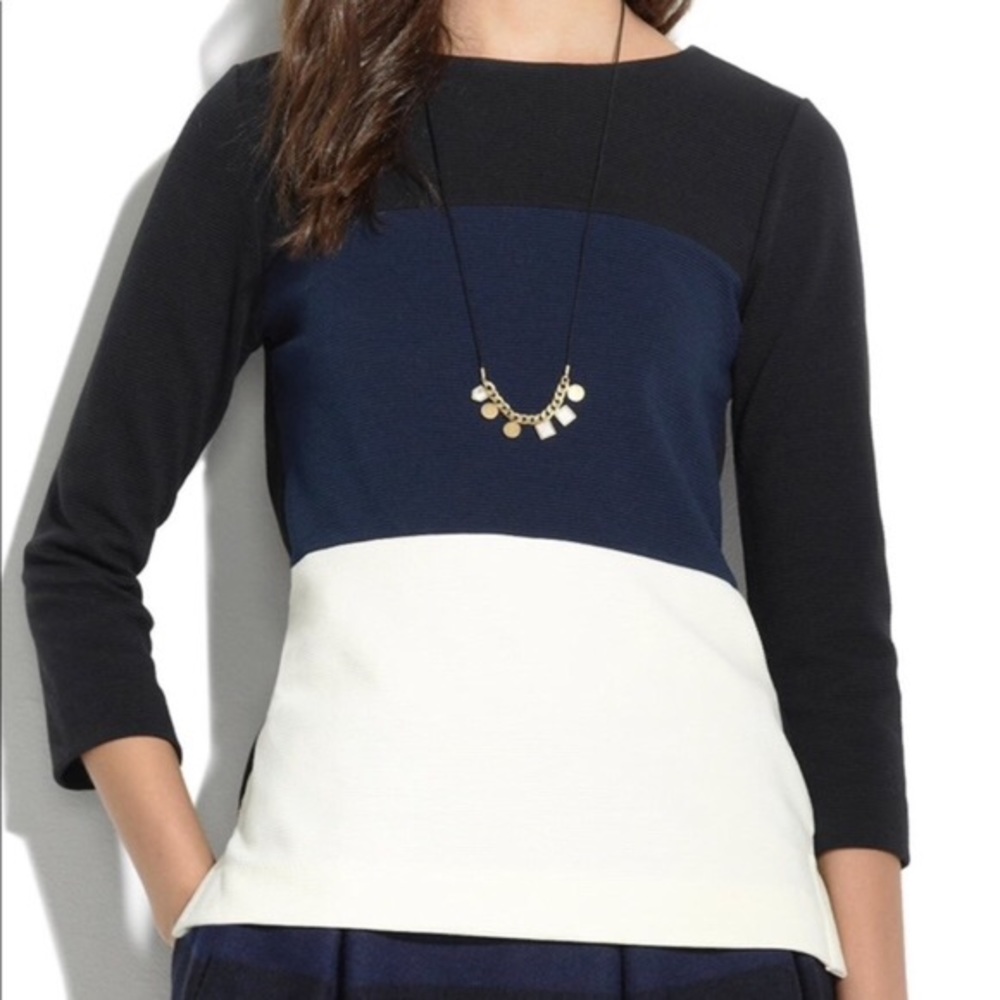 Madewell Gallerist Ponte Top in Colorblock